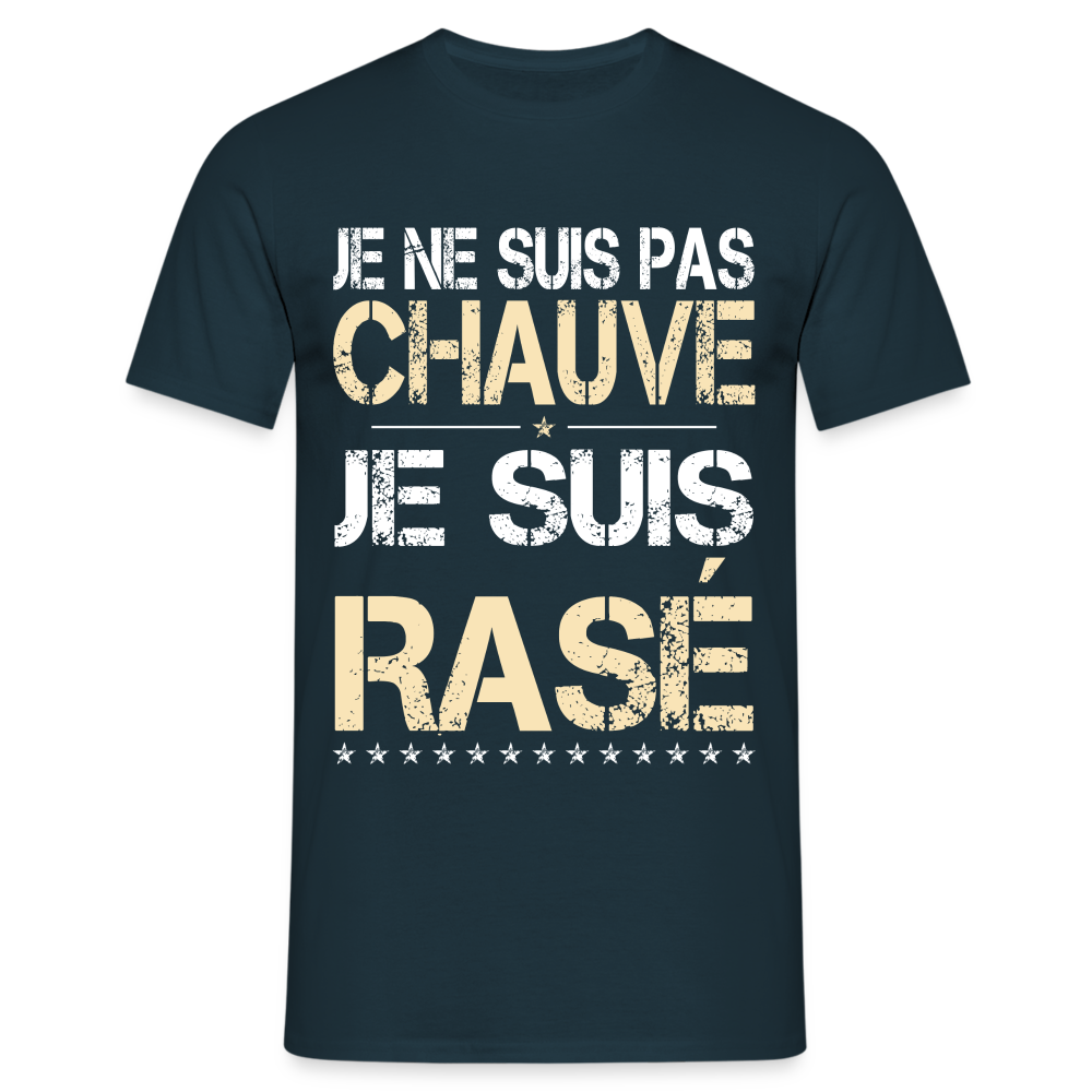 T-shirt Homme -  Je ne suis pas chauve - Cadeau Humour - marine