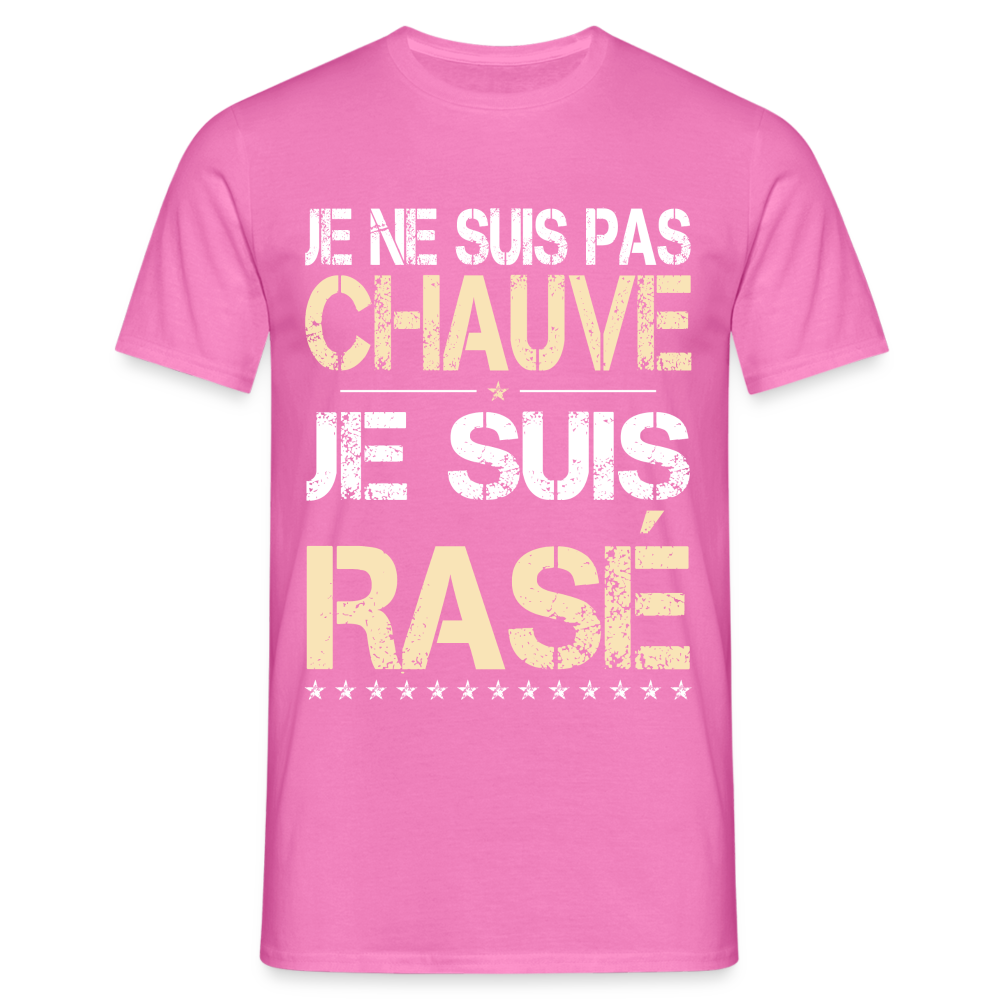 T-shirt Homme -  Je ne suis pas chauve - Cadeau Humour - rose