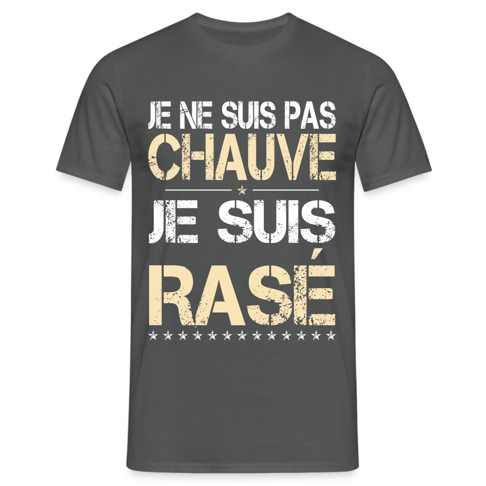 T-shirt Homme -  Je ne suis pas chauve - Cadeau Humour - charbon