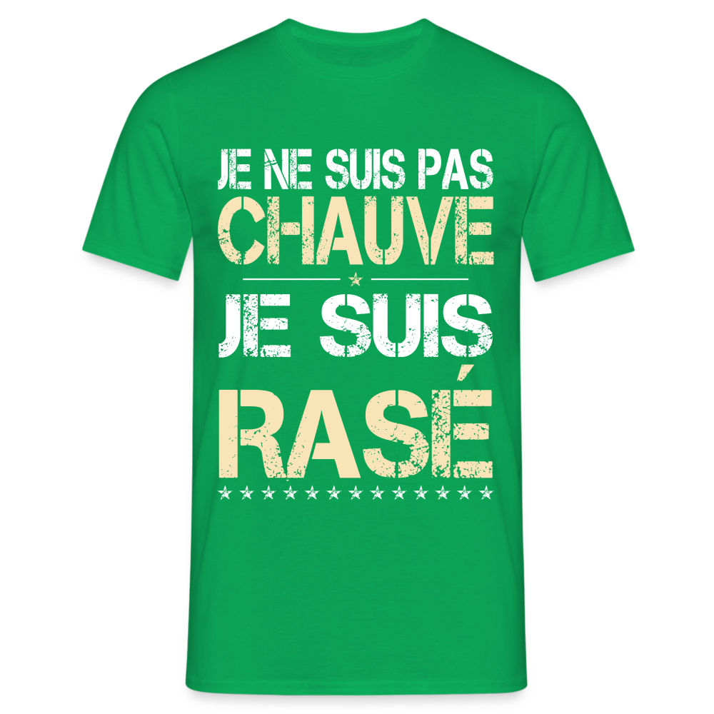 T-shirt Homme -  Je ne suis pas chauve - Cadeau Humour - vert