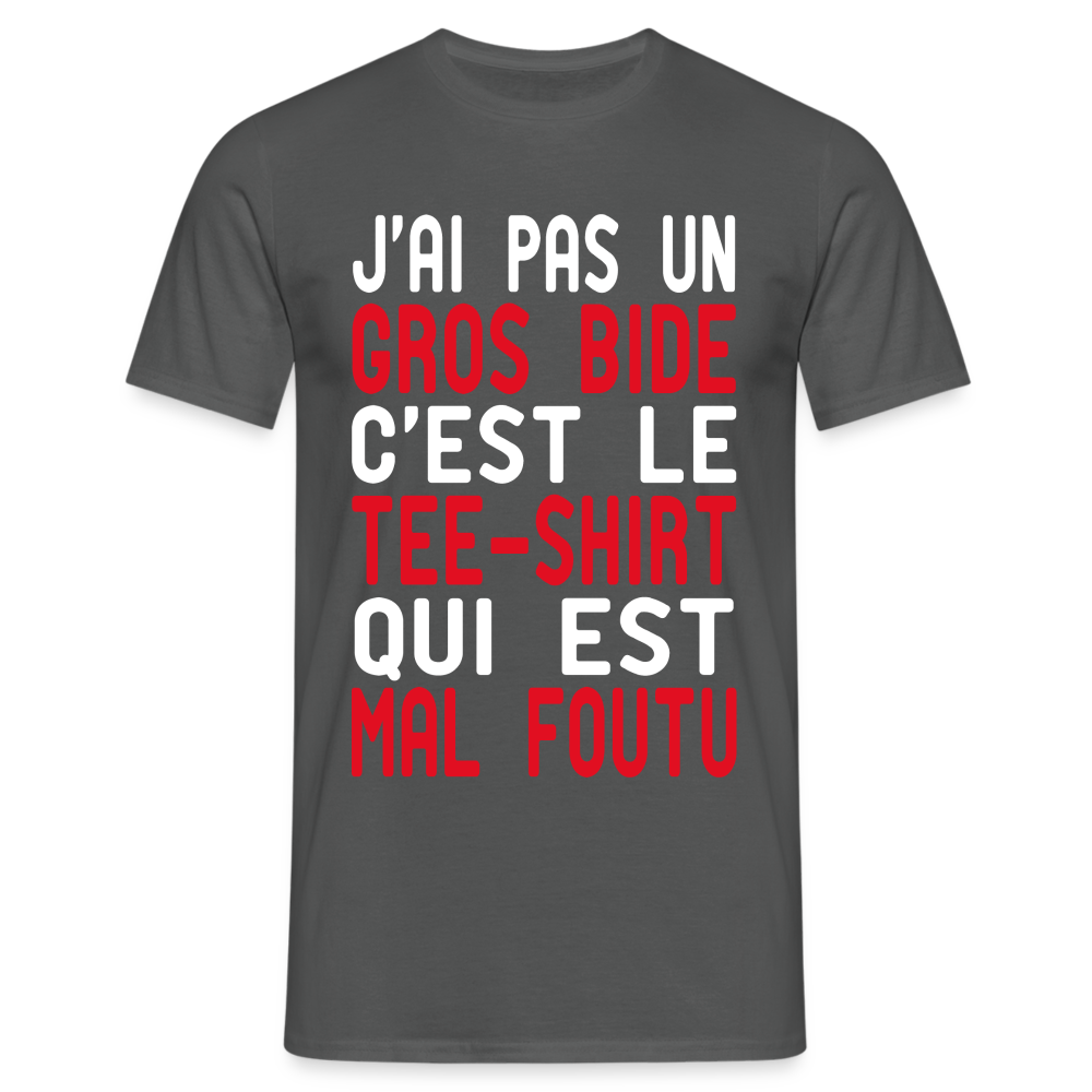 T-shirt Homme -  J'ai pas un gros bide - Cadeau Humour - charbon