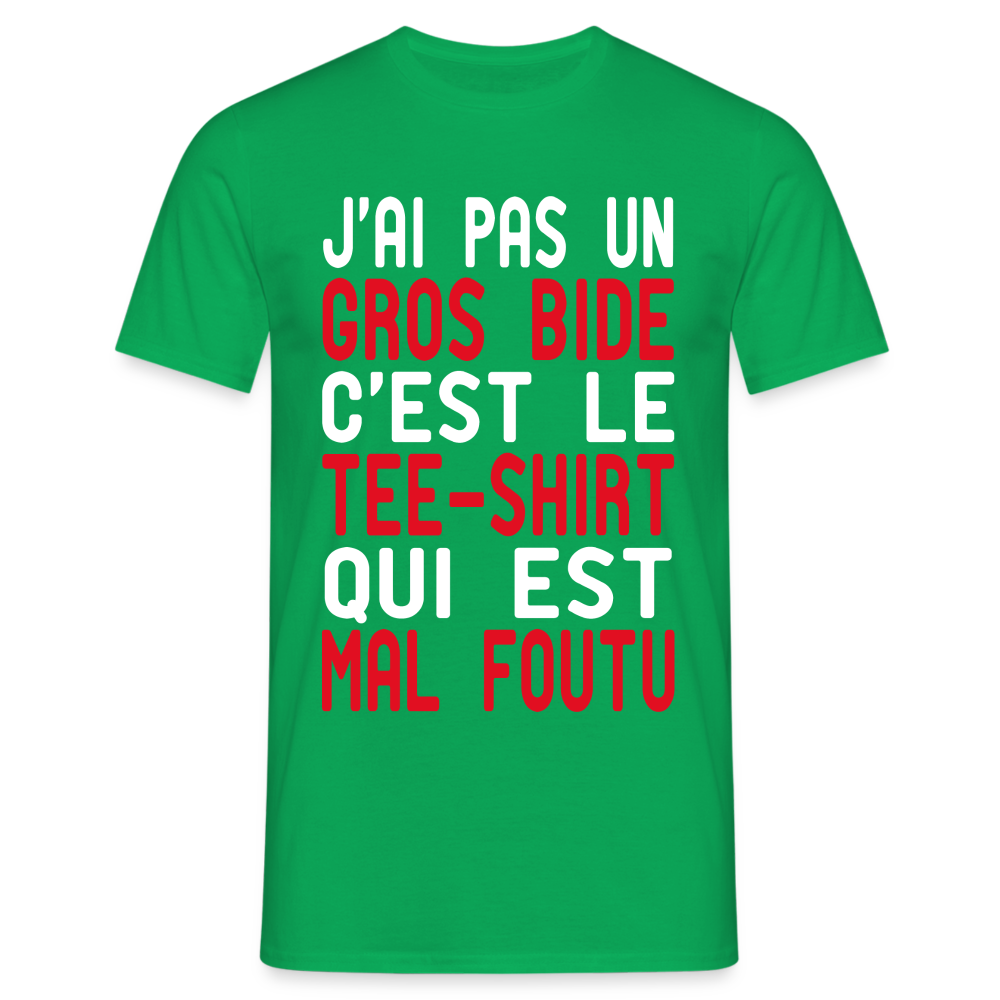 T-shirt Homme -  J'ai pas un gros bide - Cadeau Humour - vert