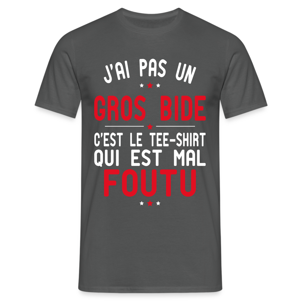 T-shirt Homme -  J'ai pas un gros bide - Cadeau Humour - charbon