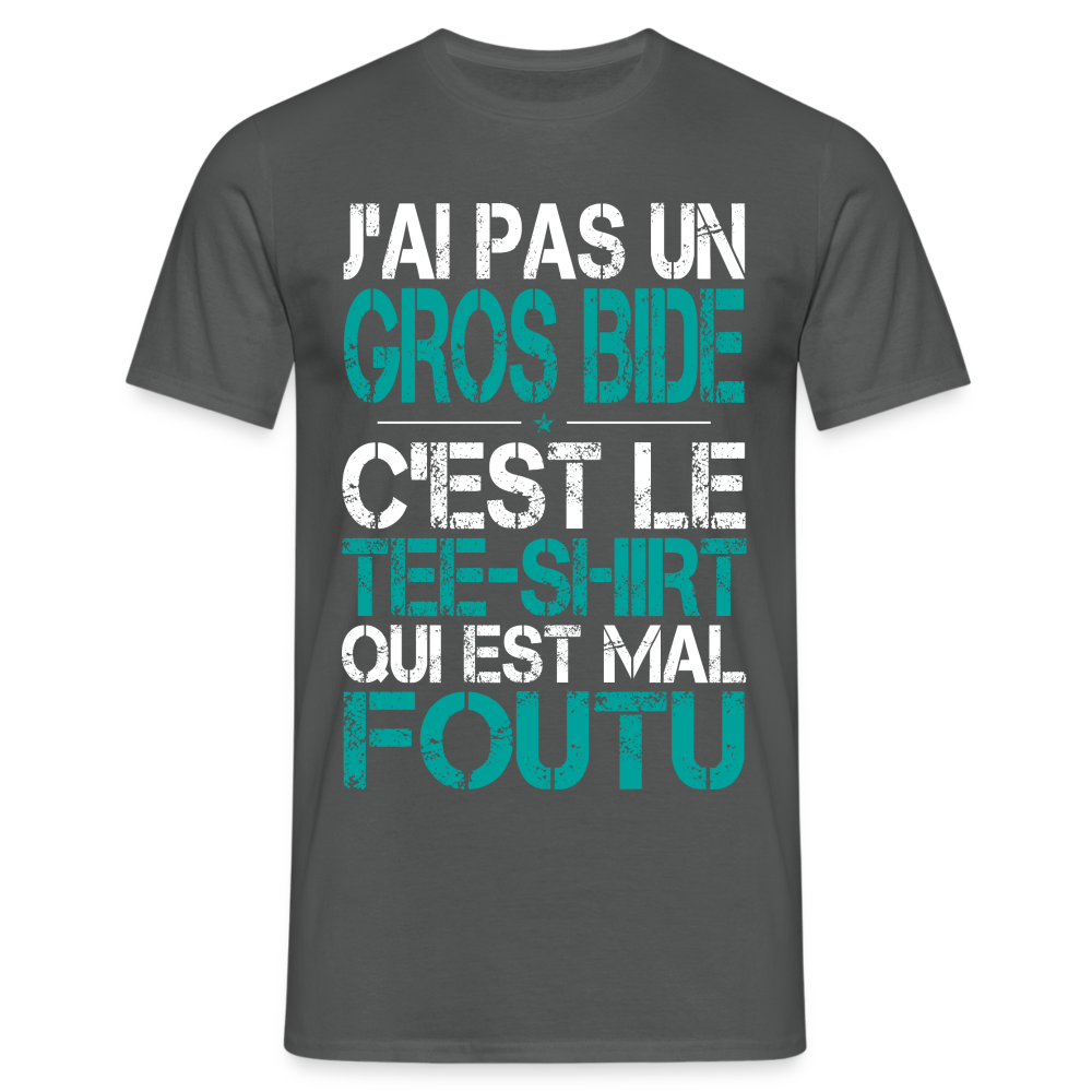 T-shirt Homme -  J'ai pas un gros bide - Cadeau Humour - charbon