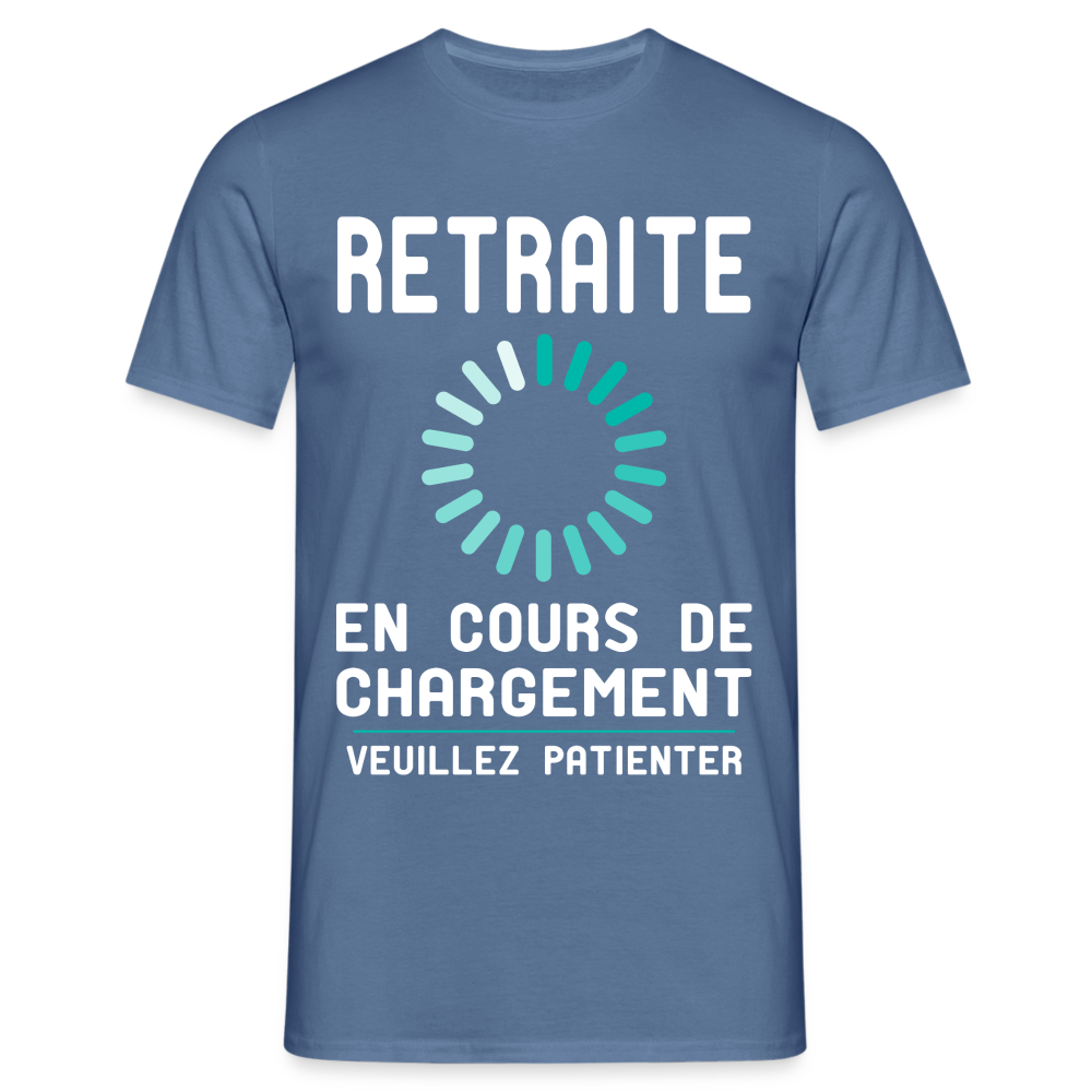 T-shirt Homme -  Retraite en cours de chargement - bleu pigeon 