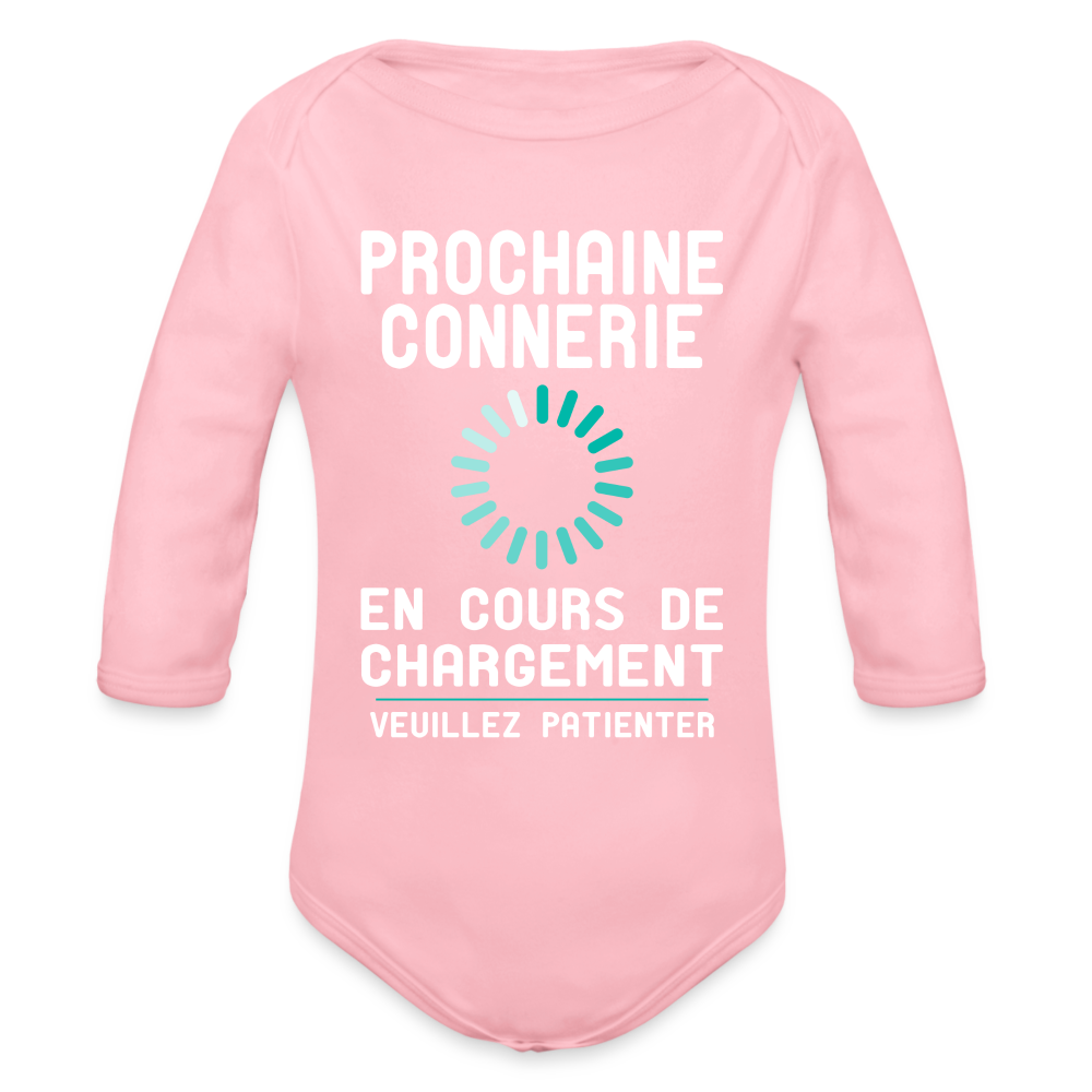 Body Bébé bio manches longues - Prochaine connerie en cours de chargement - rose clair