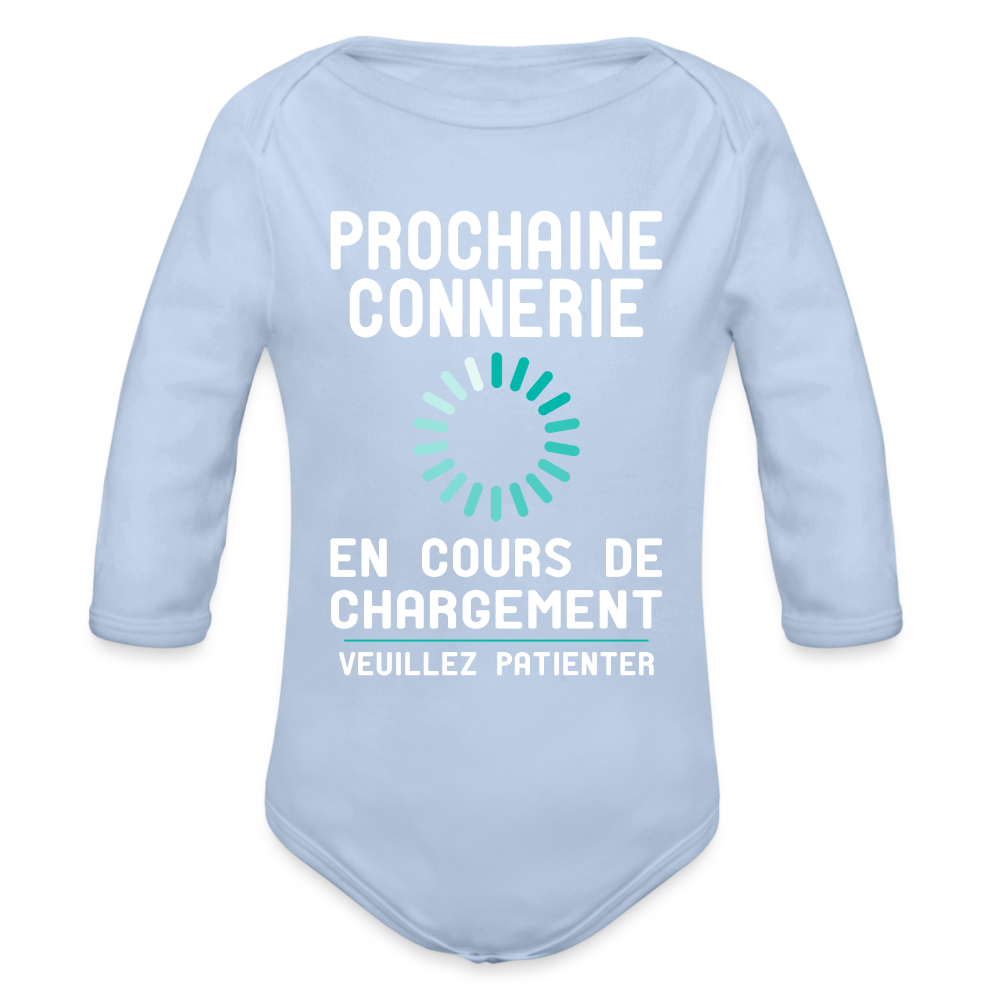 Body Bébé bio manches longues - Prochaine connerie en cours de chargement - ciel