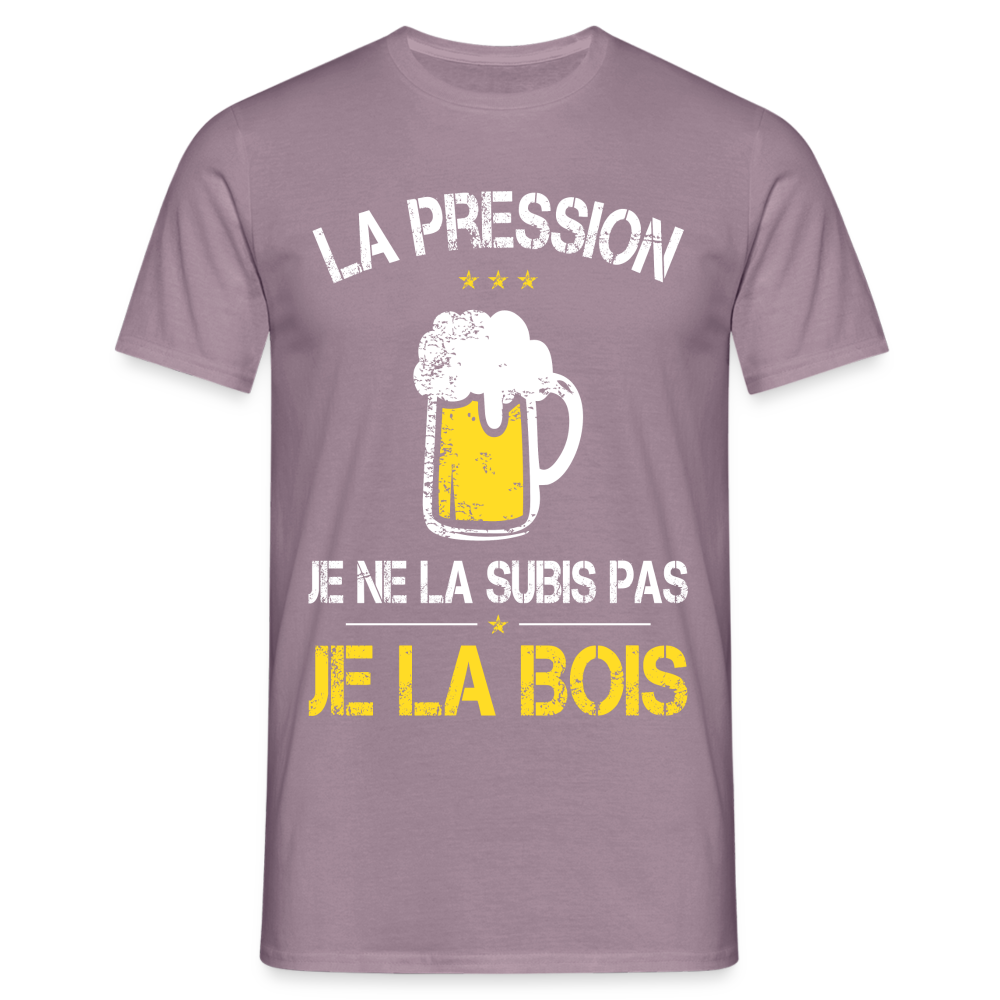 T-shirt Homme - La pression je ne la subis pas - mauve gris 