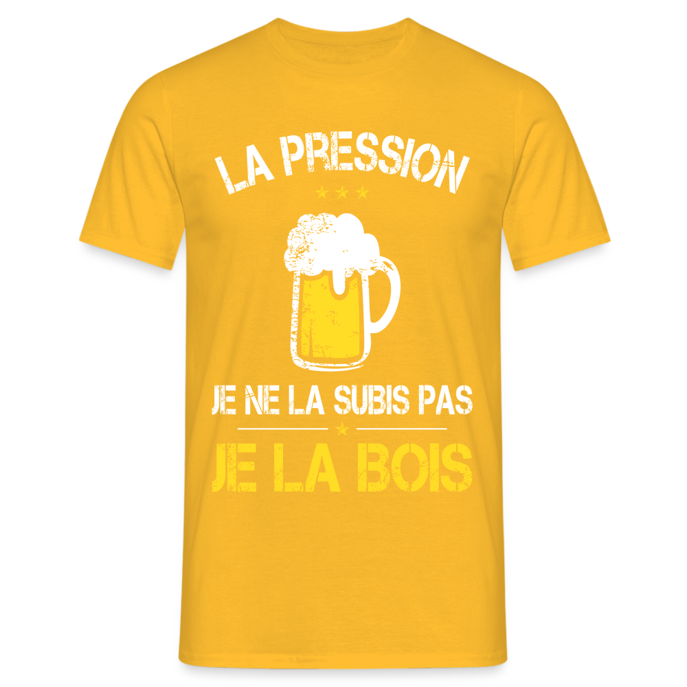 T-shirt Homme - La pression je ne la subis pas - jaune