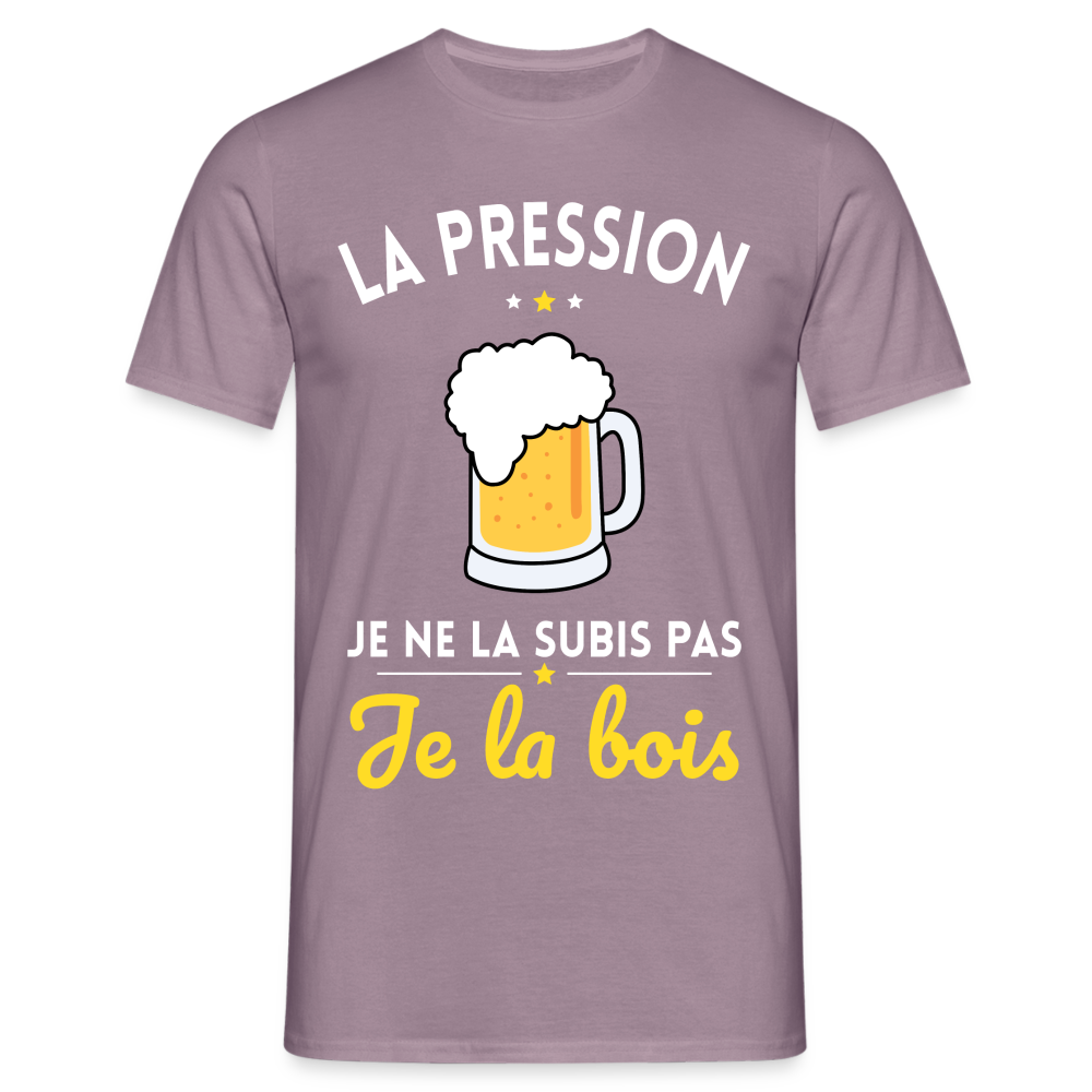 T-shirt Homme - La pression je ne la subis pas - mauve gris 