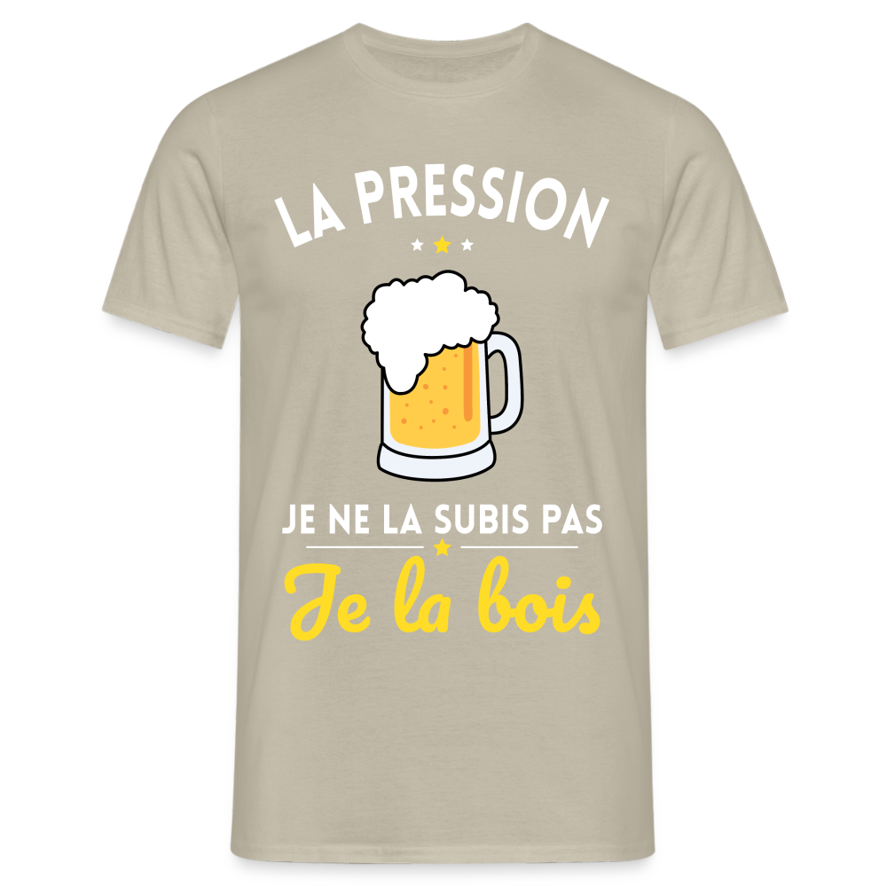 T-shirt Homme - La pression je ne la subis pas - beige sable