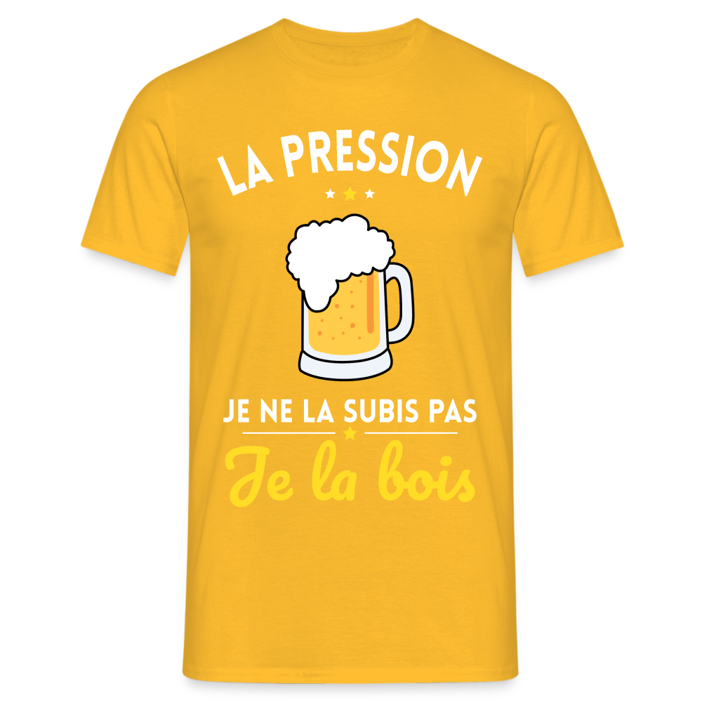 T-shirt Homme - La pression je ne la subis pas - jaune