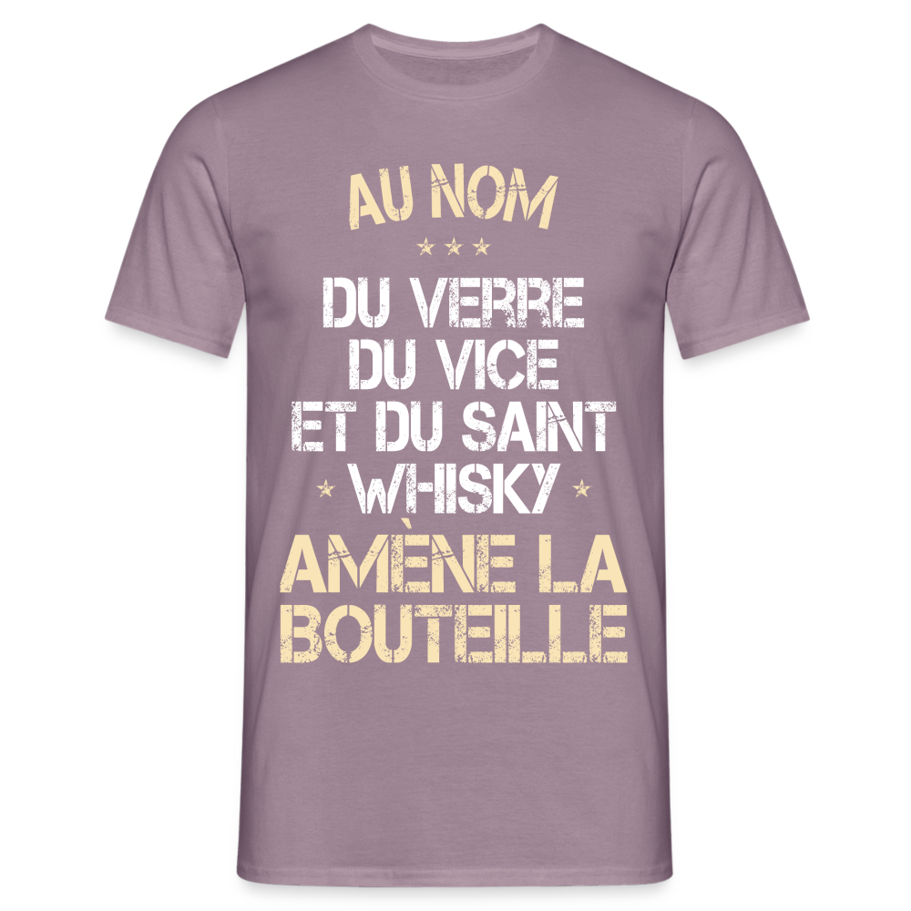 T-shirt Homme - Au nom du saint Whisky - mauve gris 