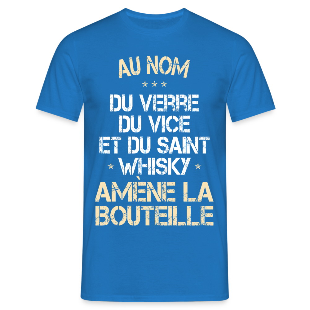 T-shirt Homme - Au nom du saint Whisky - bleu royal