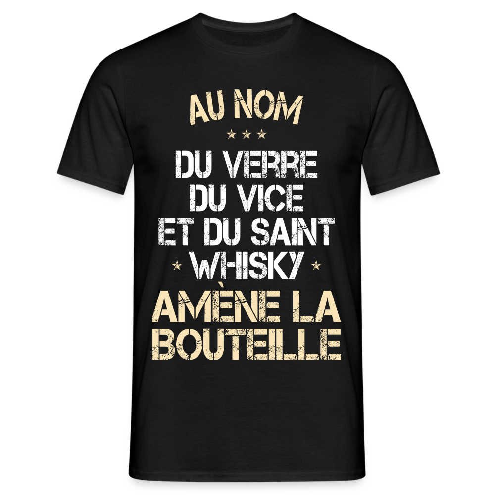 T-shirt Homme - Au nom du saint Whisky - noir