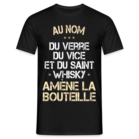 T-shirt Homme - Au nom du saint Whisky - noir