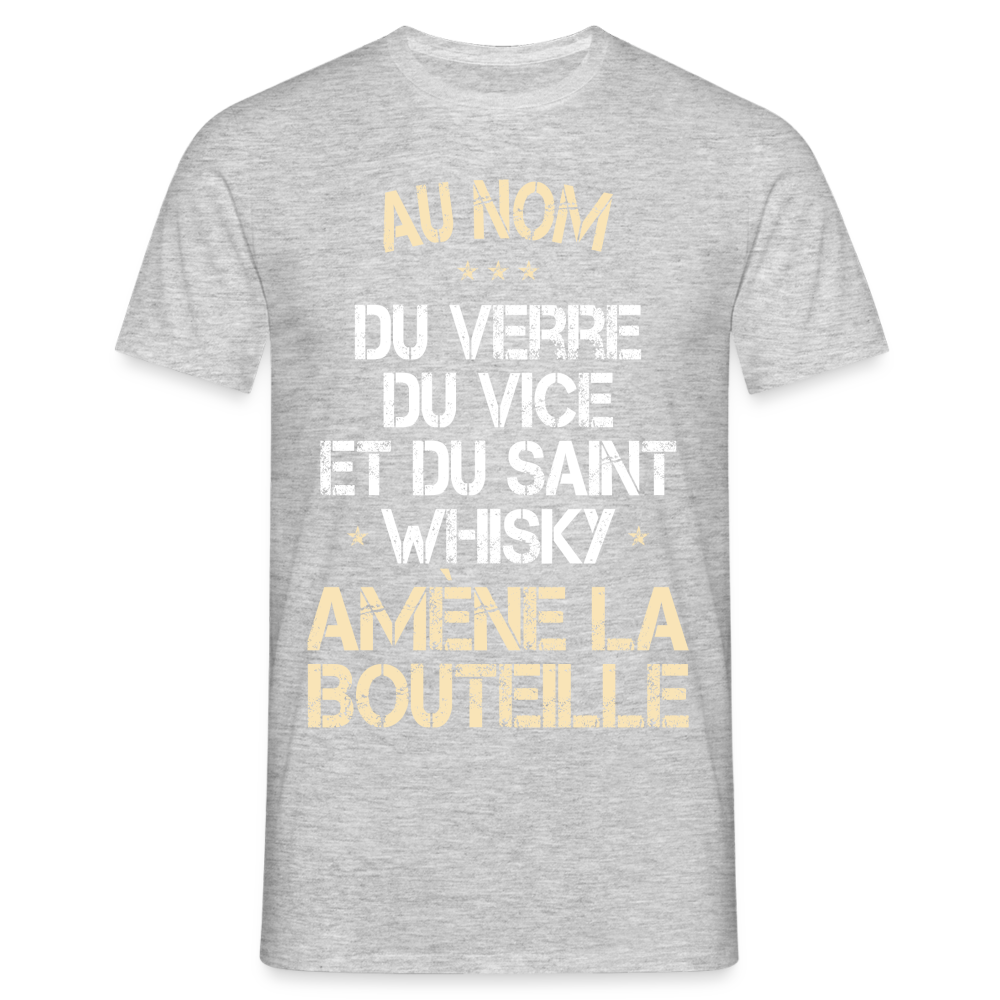 T-shirt Homme - Au nom du saint Whisky - gris chiné