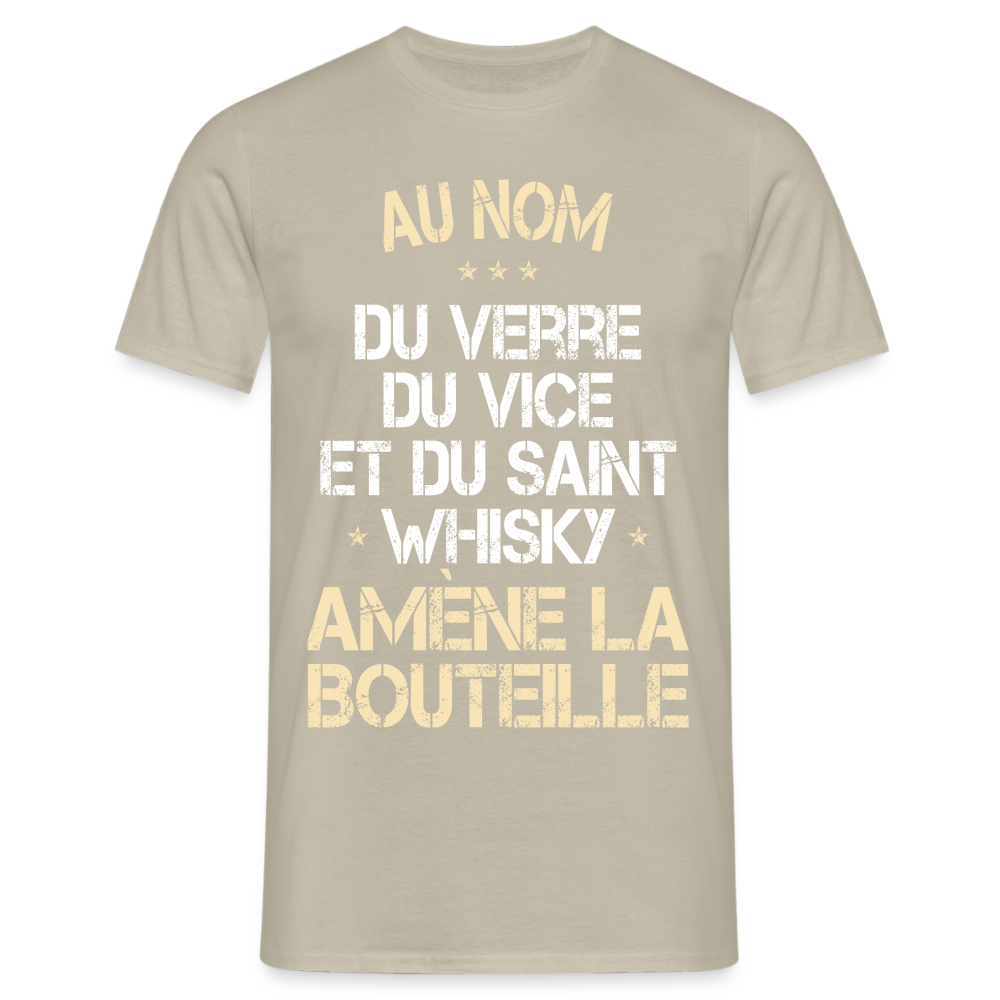 T-shirt Homme - Au nom du saint Whisky - beige sable