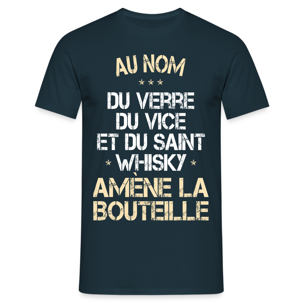 T-shirt Homme - Au nom du saint Whisky - marine