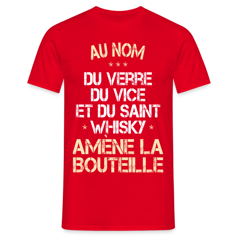 T-shirt Homme - Au nom du saint Whisky - rouge