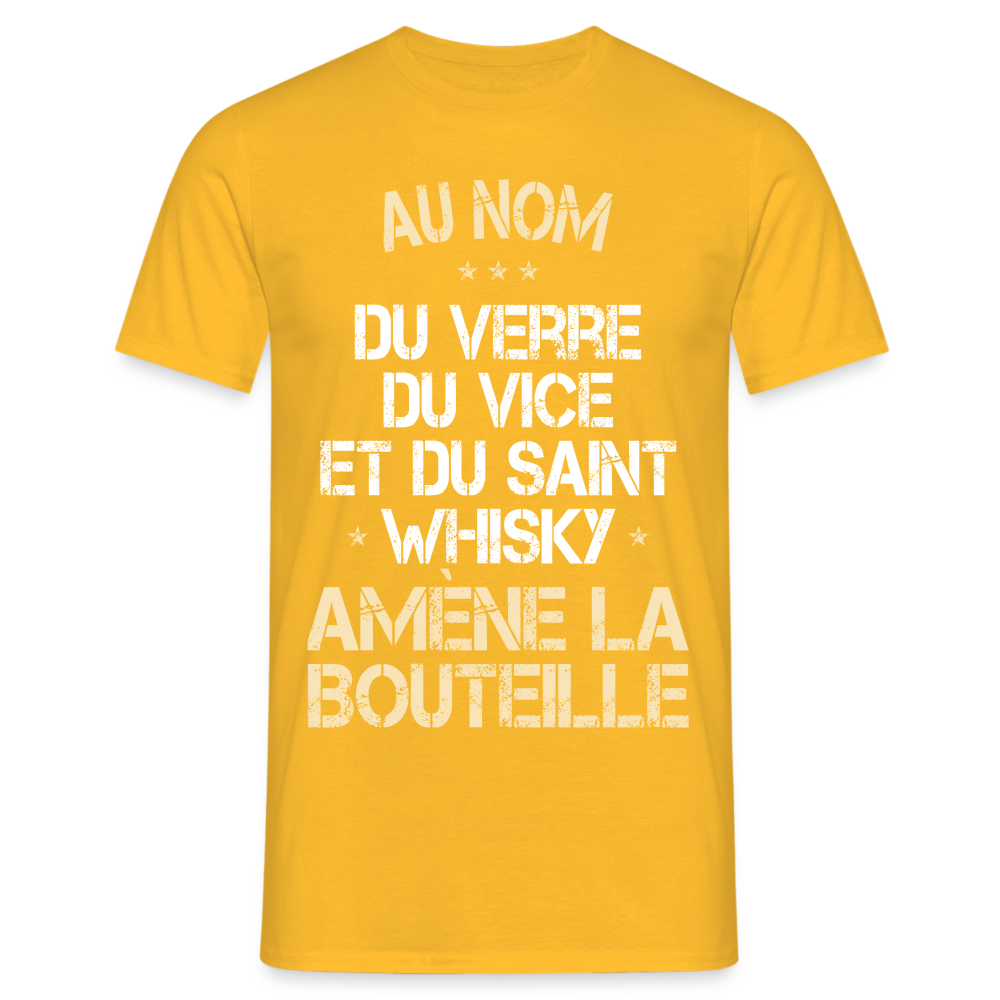 T-shirt Homme - Au nom du saint Whisky - jaune