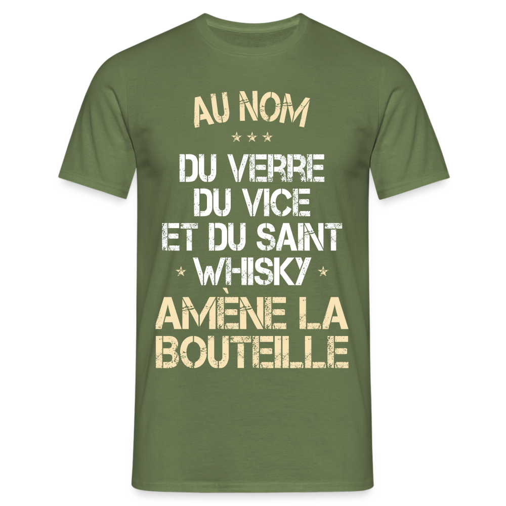 T-shirt Homme - Au nom du saint Whisky - vert militaire