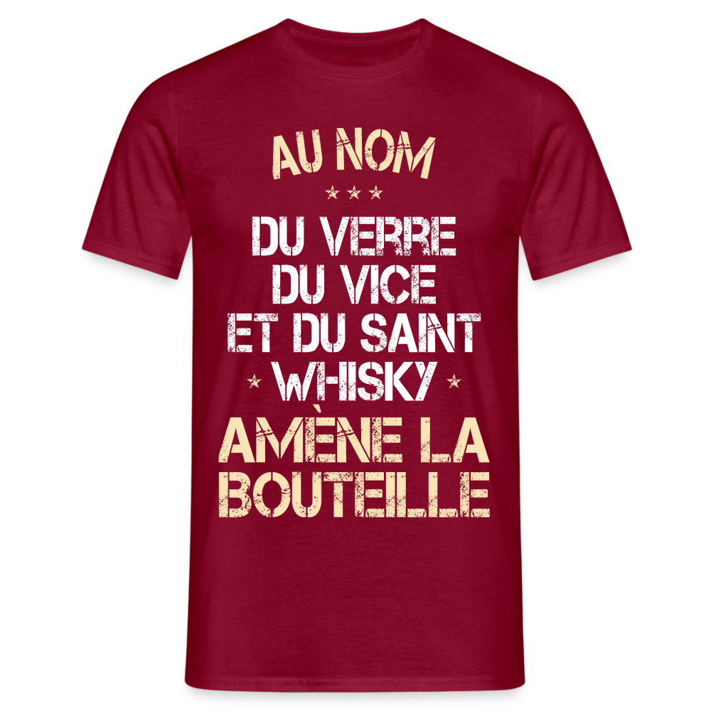 T-shirt Homme - Au nom du saint Whisky - rouge brique