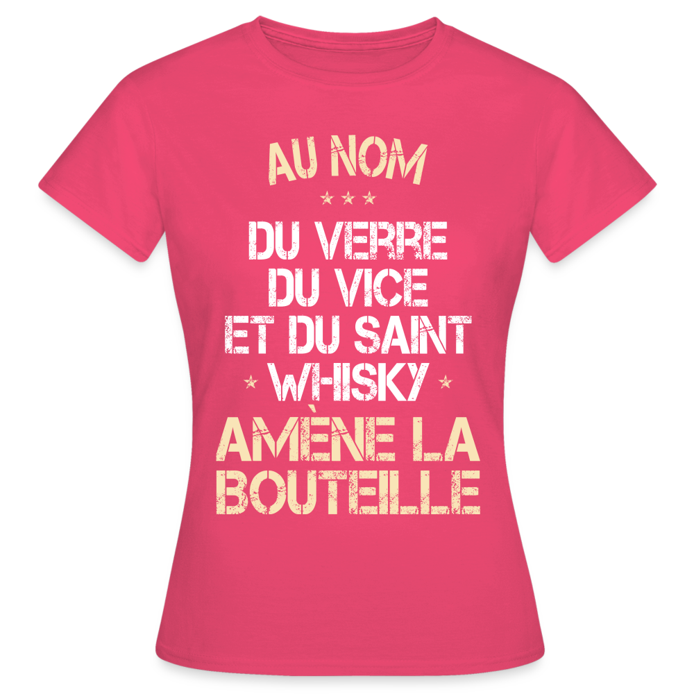 T-shirt Femme - Au nom du saint Whisky - rose azalée