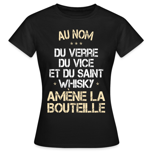 T-shirt Femme - Au nom du saint Whisky - noir