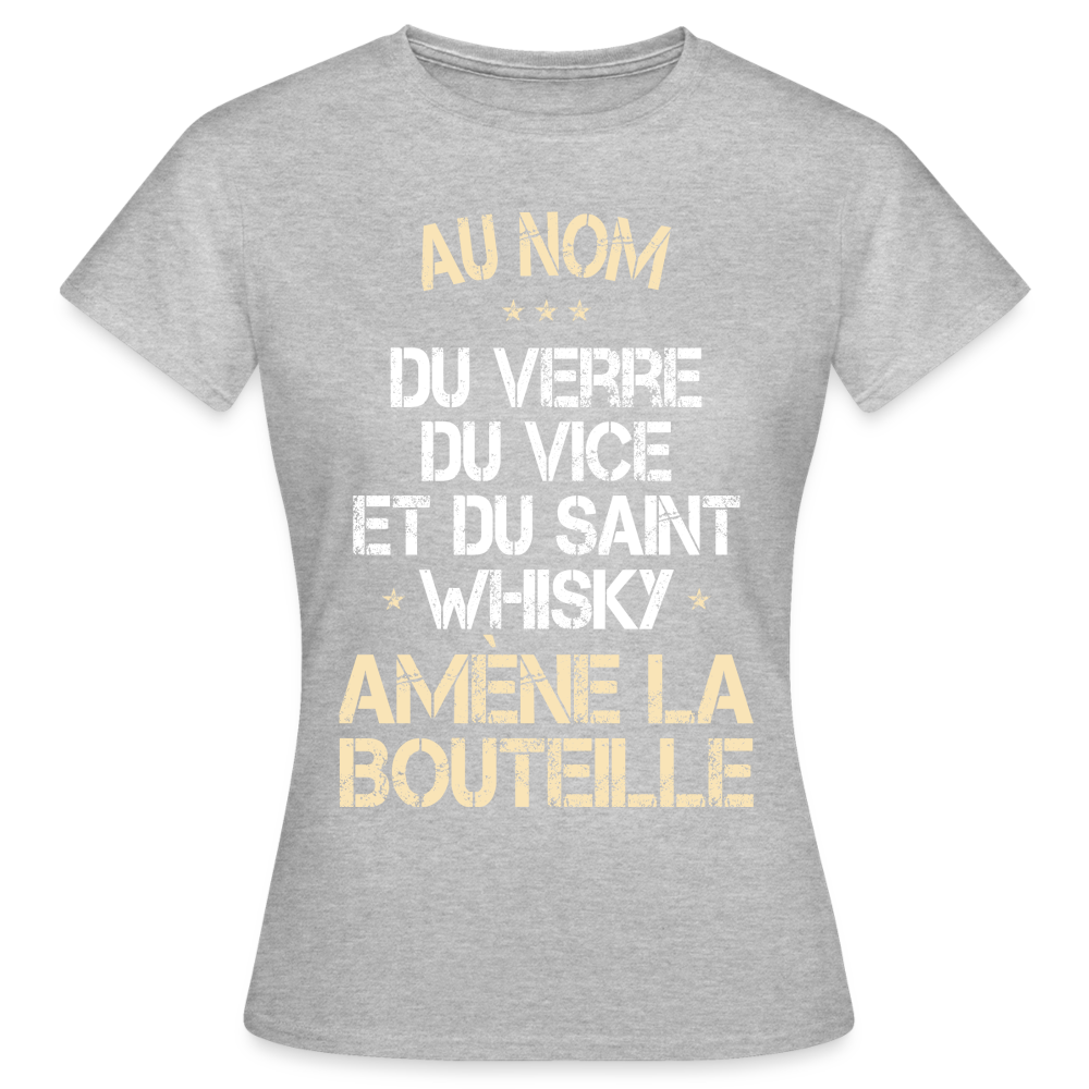 T-shirt Femme - Au nom du saint Whisky - gris chiné