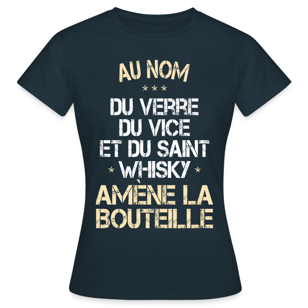 T-shirt Femme - Au nom du saint Whisky - marine