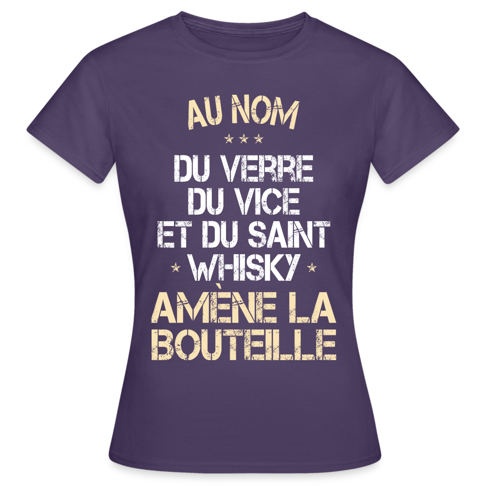 T-shirt Femme - Au nom du saint Whisky - violet foncé