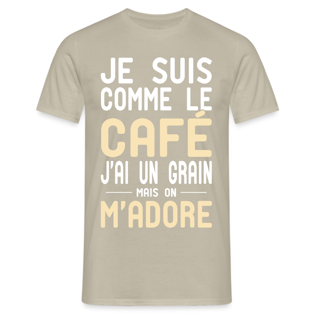 T-shirt Homme - J'ai un grain - Cadeau Humour - beige sable