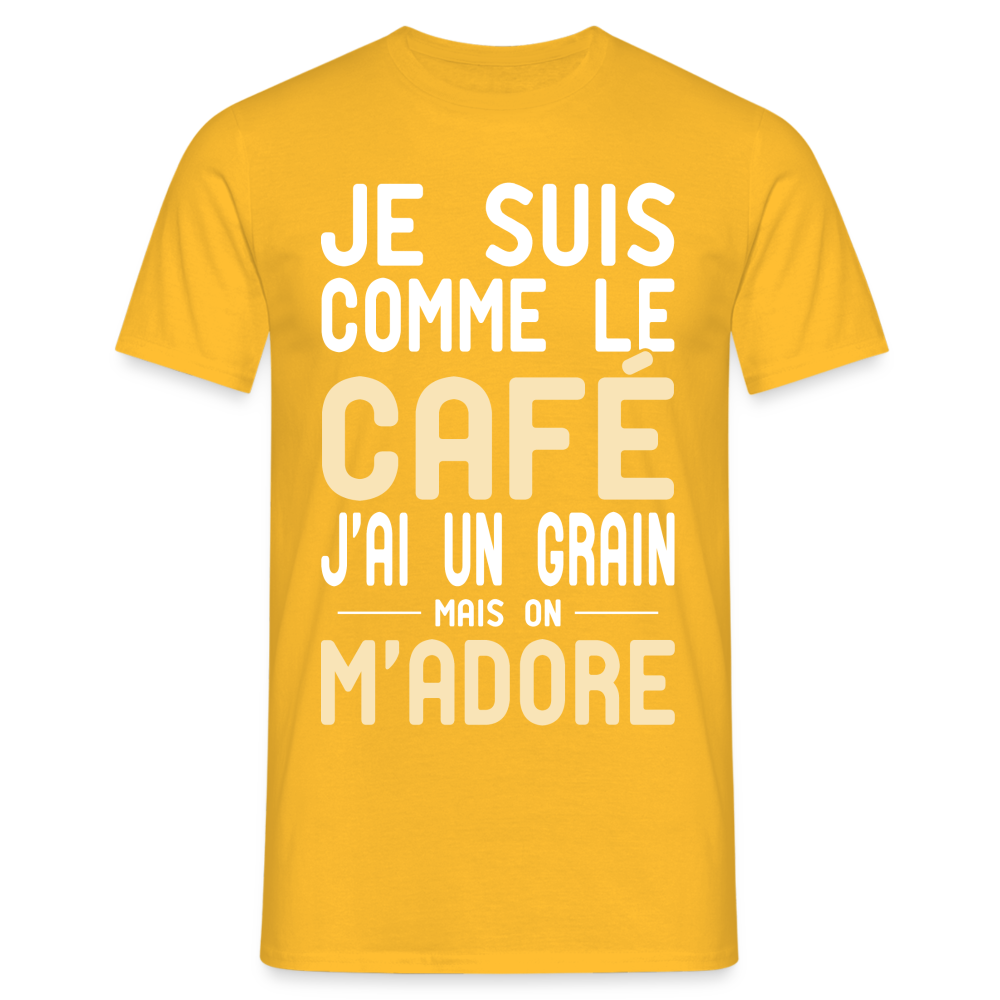 T-shirt Homme - J'ai un grain - Cadeau Humour - jaune