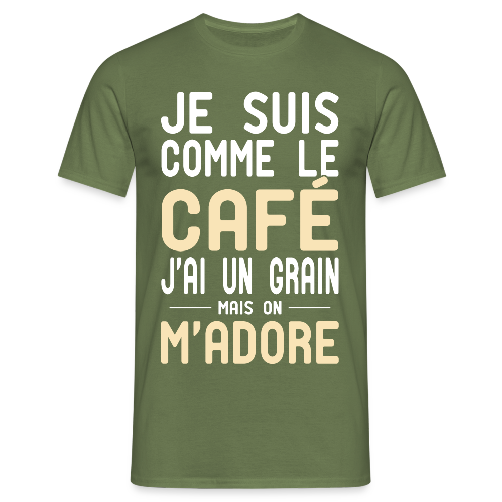 T-shirt Homme - J'ai un grain - Cadeau Humour - vert militaire