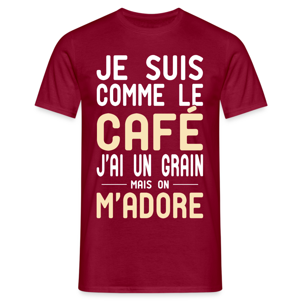 T-shirt Homme - J'ai un grain - Cadeau Humour - rouge brique