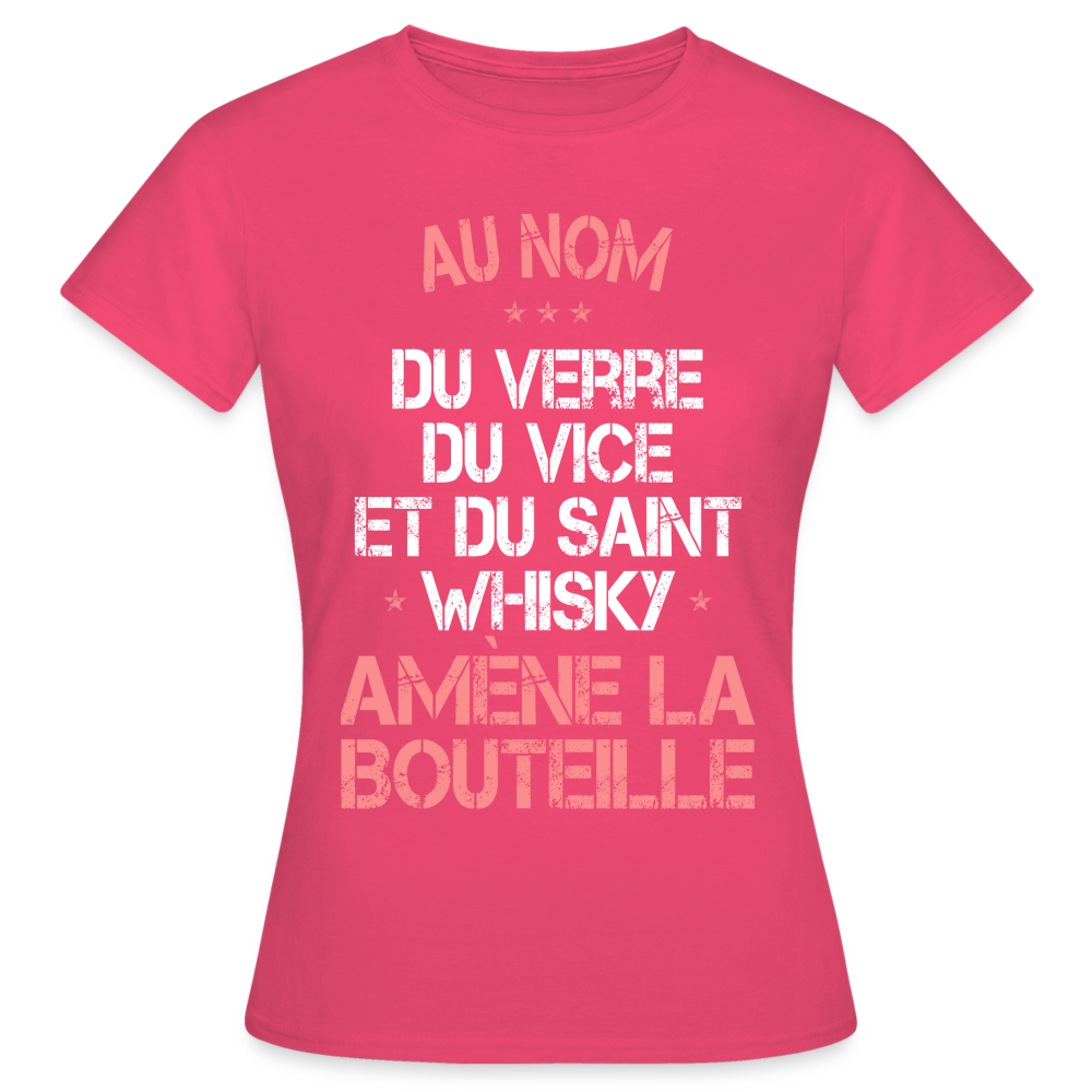 T-shirt Femme - Au nom du saint Whisky - rose azalée