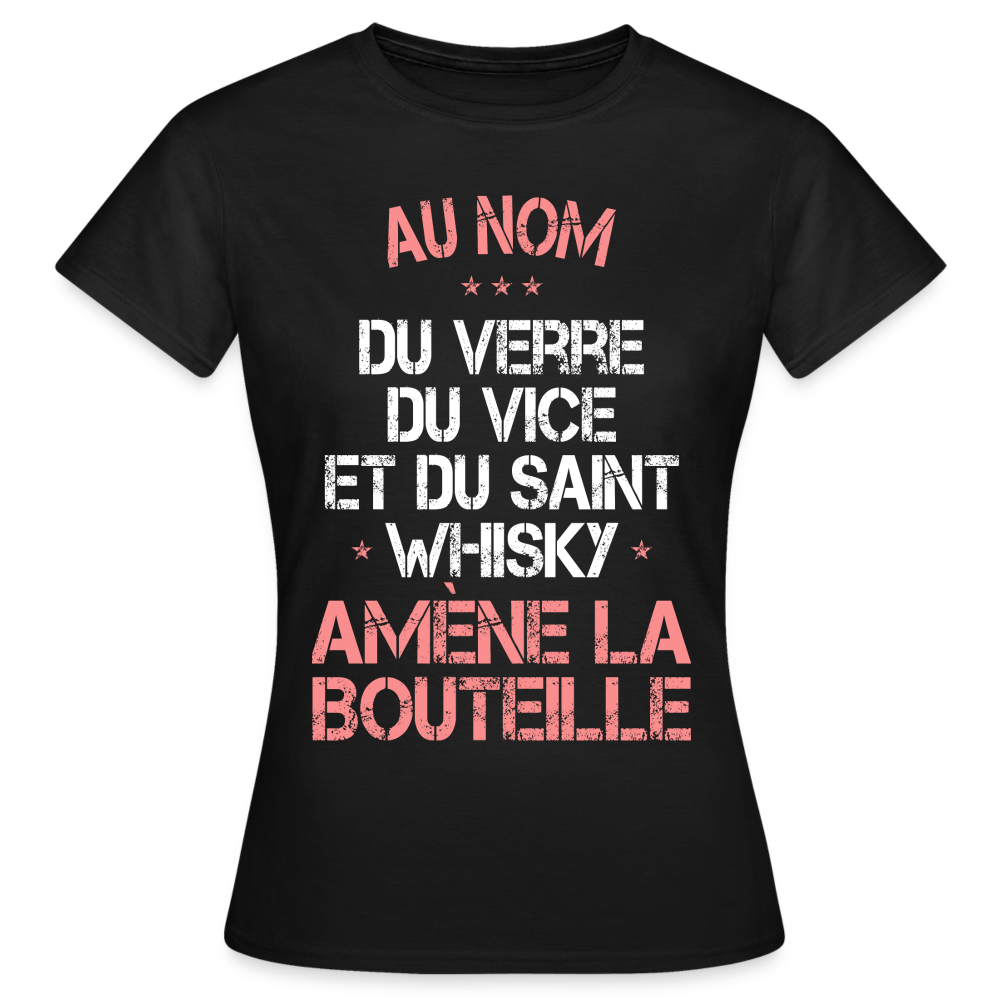 T-shirt Femme - Au nom du saint Whisky - noir