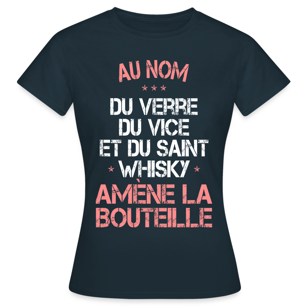 T-shirt Femme - Au nom du saint Whisky - marine