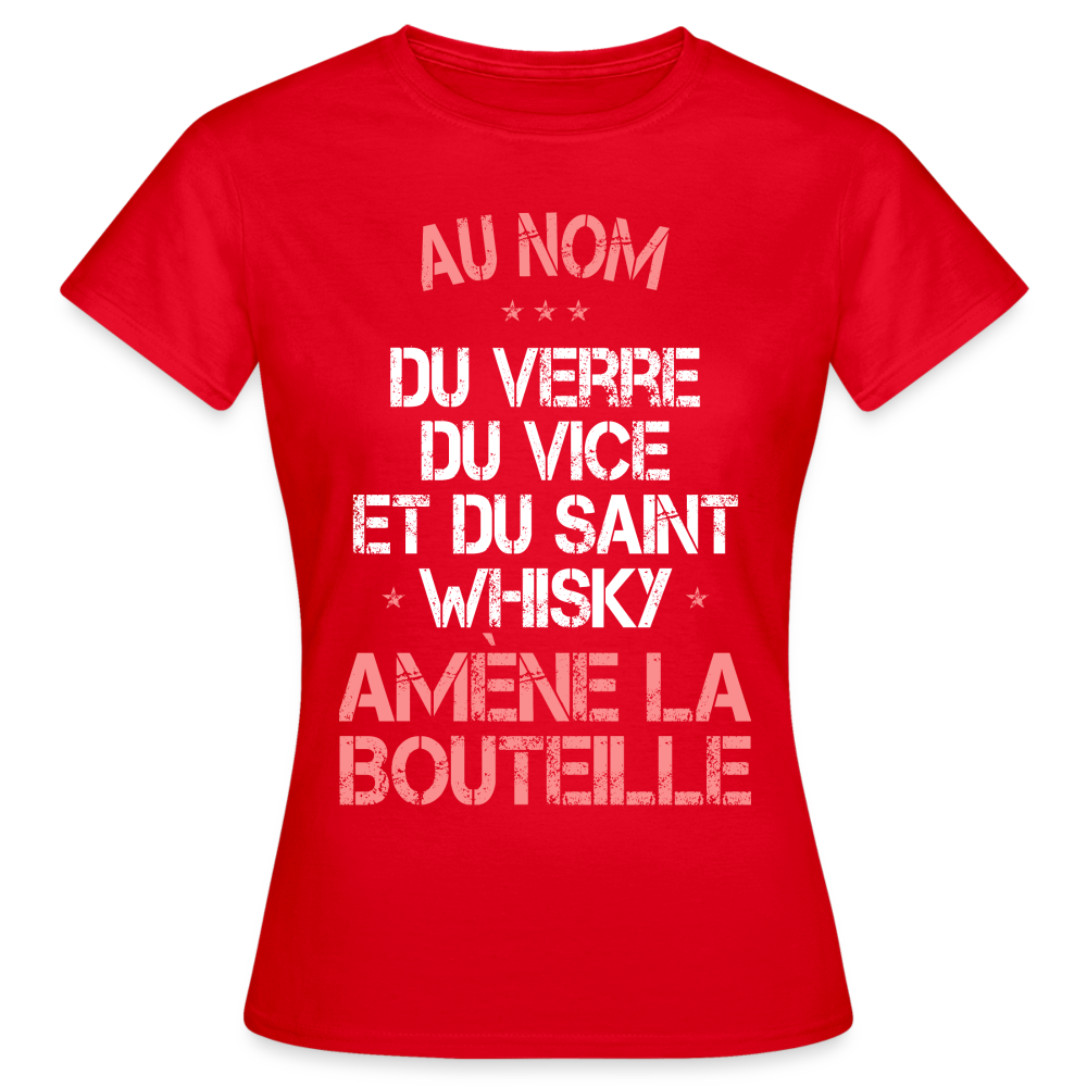 T-shirt Femme - Au nom du saint Whisky - rouge