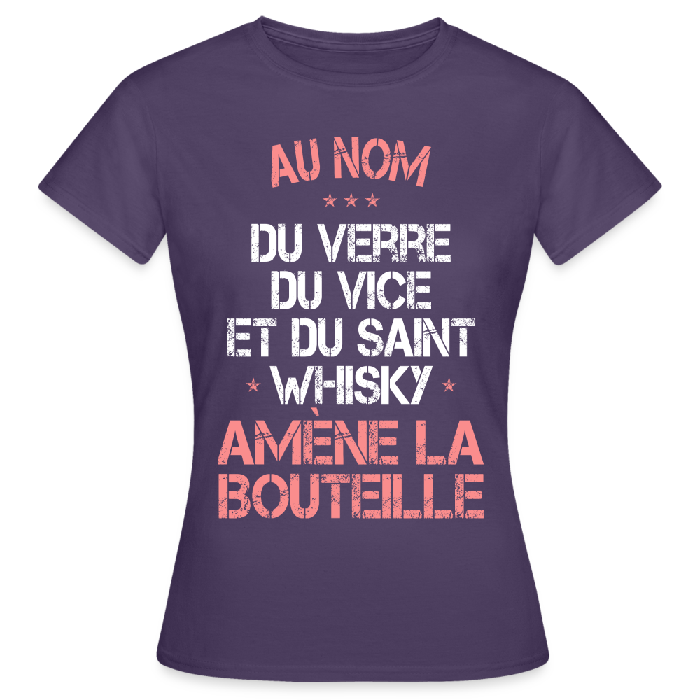 T-shirt Femme - Au nom du saint Whisky - violet foncé